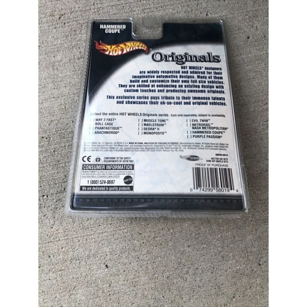 Hot Wheels Original  2001 HAMMERED COUPE. Exclusive VINTAGE. Read